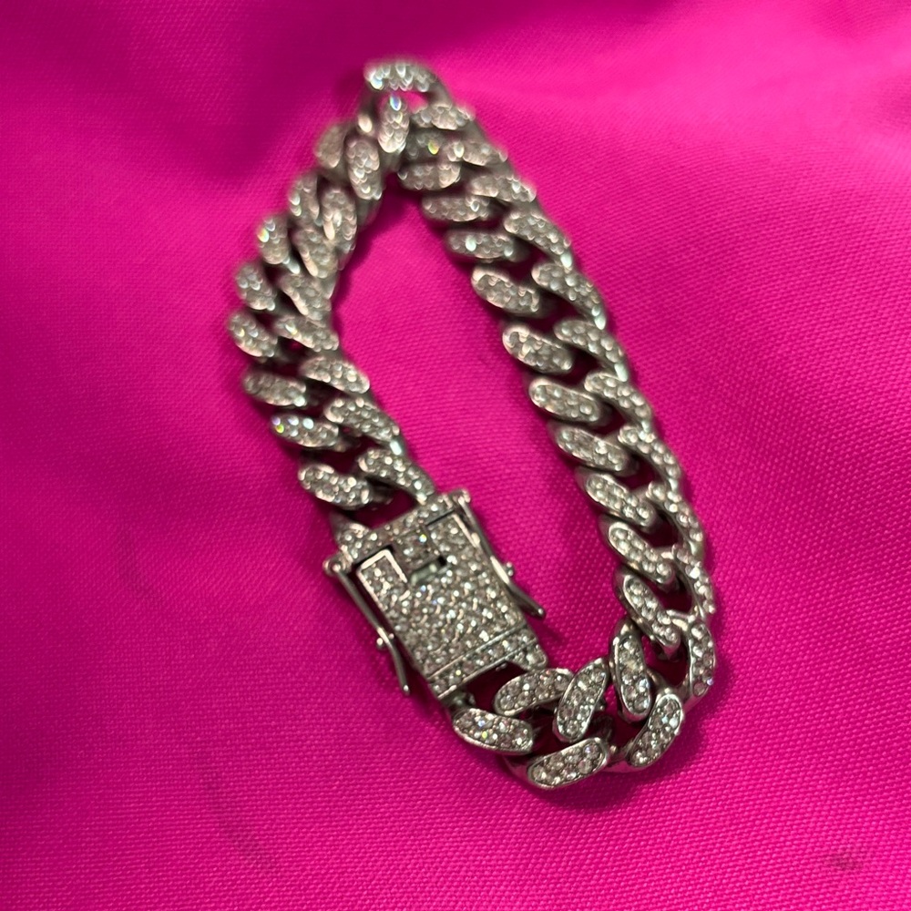 Silver Crystal Embellished bracelet